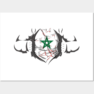 One Heart One Morocco One Flag Proud Of morish Posters and Art